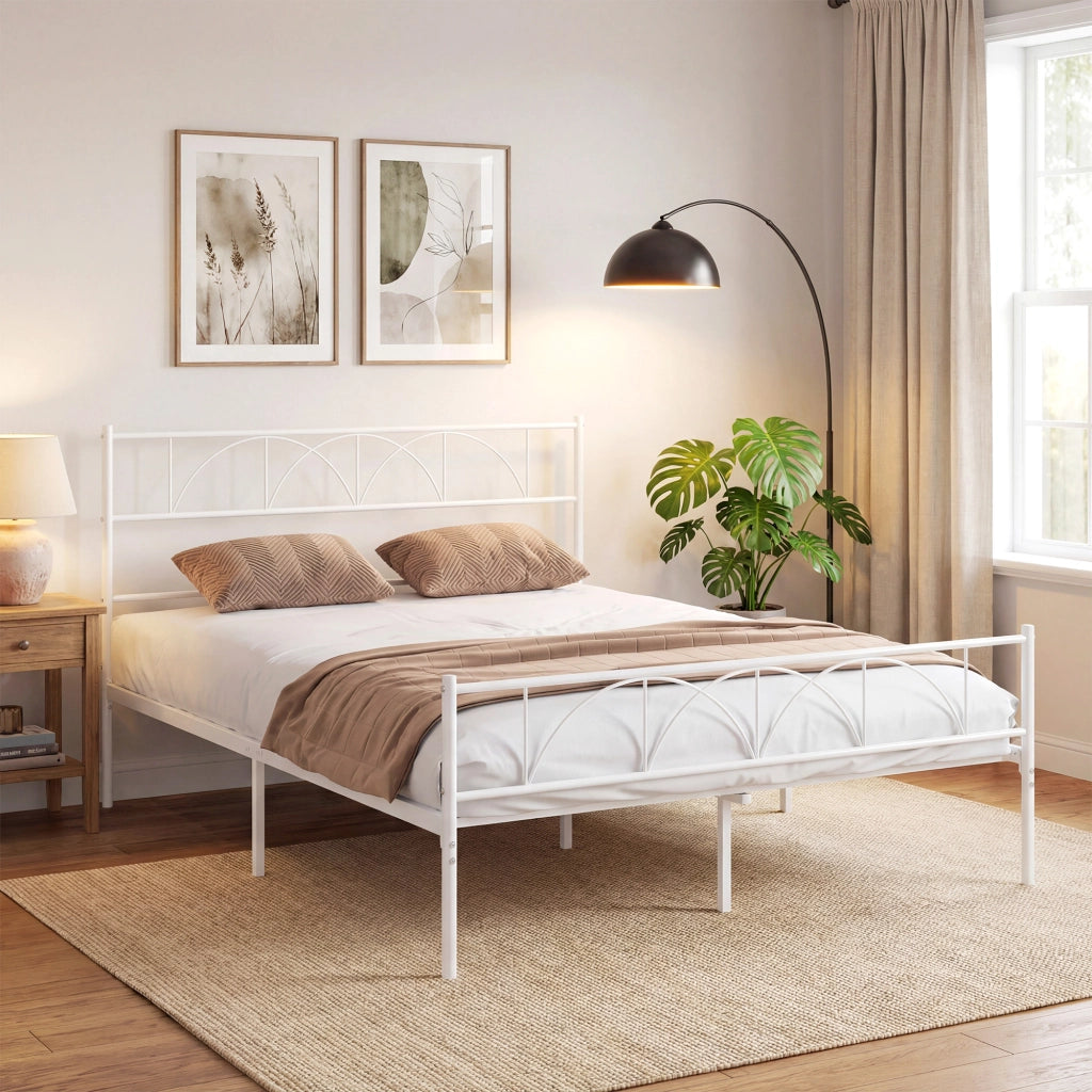 Letto Contenitore Matrimoniale con Testiera ¨C Zephmum ¨C 160x200 cm in Acciaio