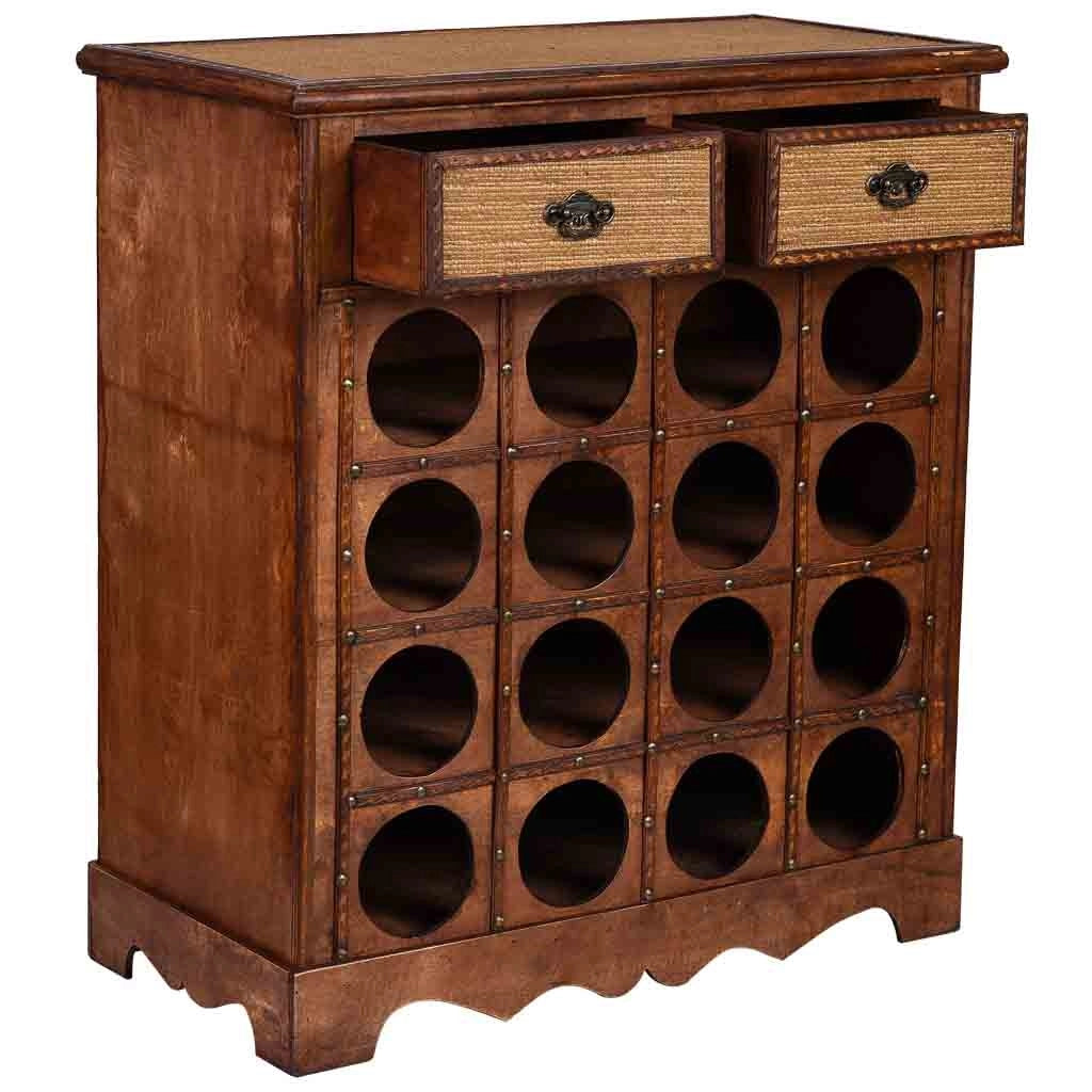 Baul porta bottiglie in legno marrone 63x31x69,5h cm