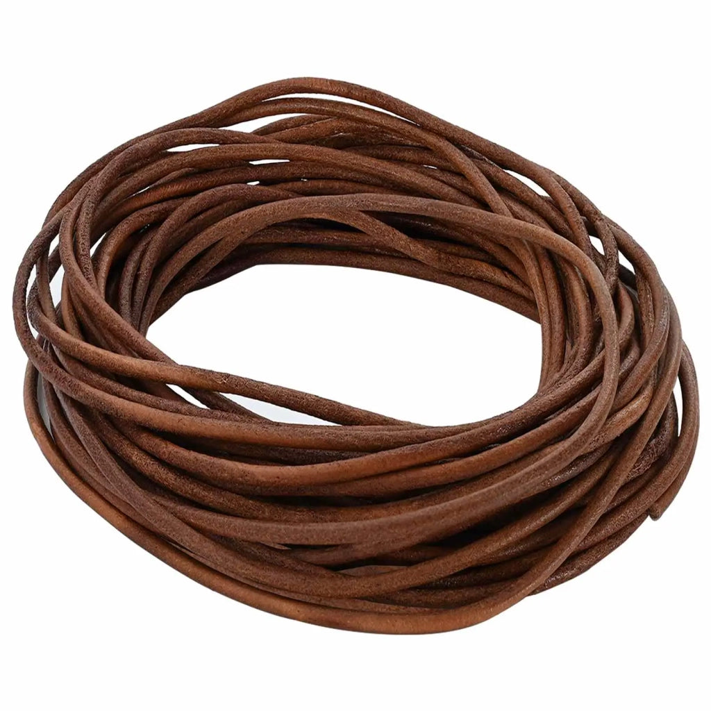 Cordino in Pelle Marrone Chiaro Ø2,5 mm x 50 m Pelle 42022002