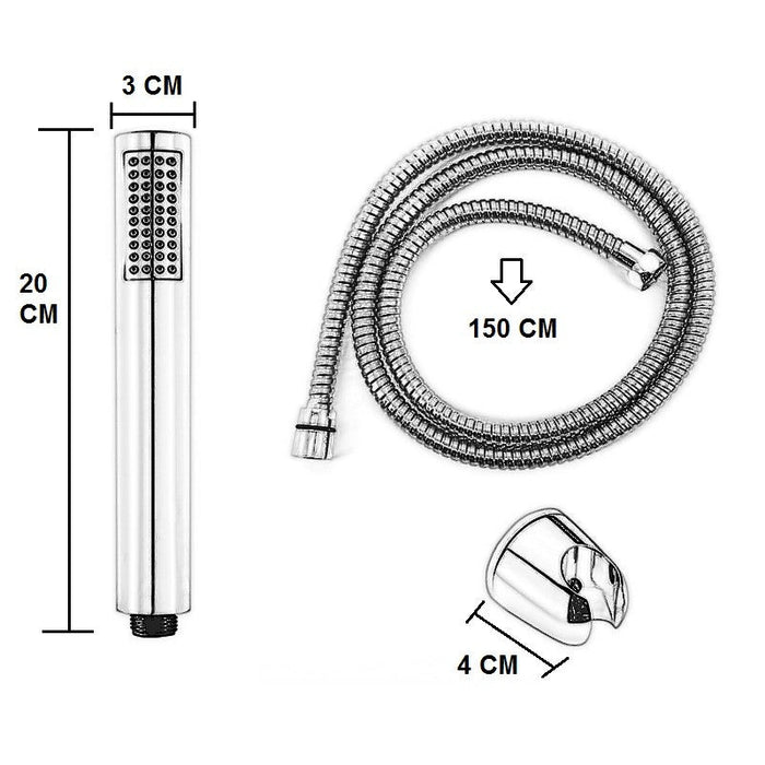 Kit doccetta minimalista con flessibile, set completo con flessibile 150 cm