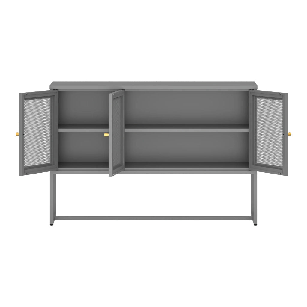 Credenza cassettiera mobile contenitore per soggiorno ingresso camera da letto acciaio 120 x 40 x 80 cm grigio 03_0009040