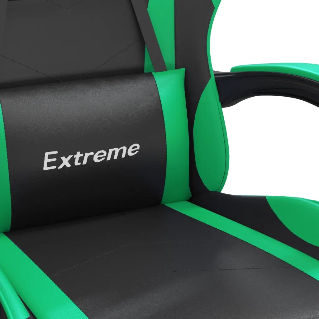 Sedia da Gaming Girevole Nera e Verde in Similpelle cod mxl 64778