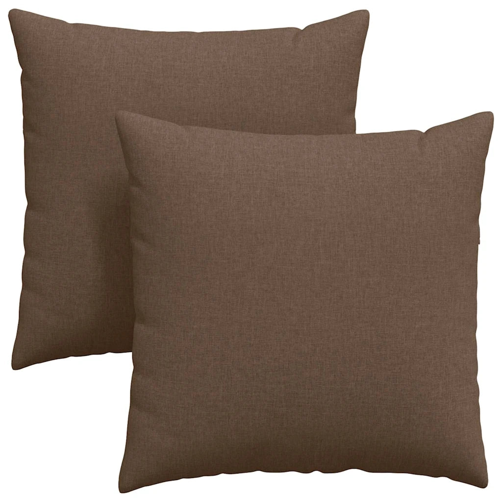 Cuscini da Divano 2 pz | Cuscini per sedie Marrone 60 x 60 cm Tessuto