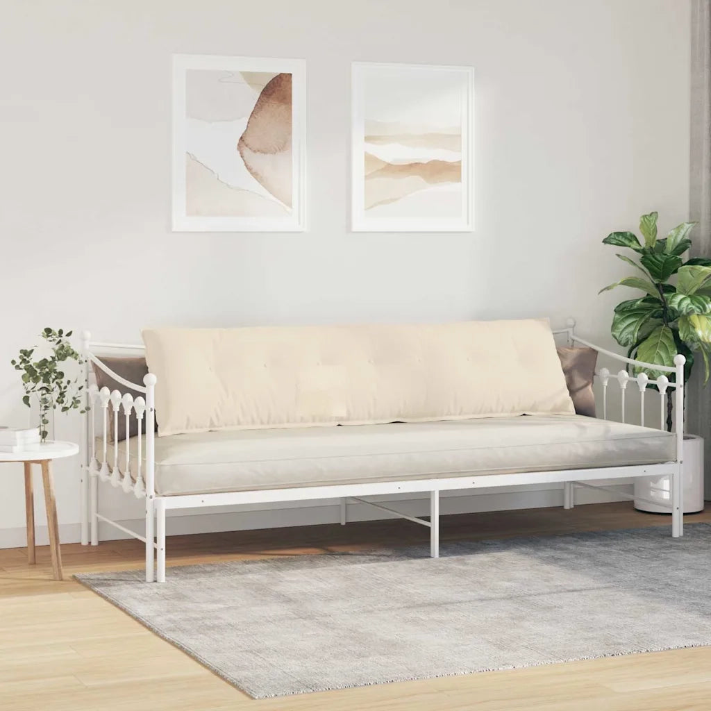Cuscino per Schiena Beige 200 x 50 cm Tessuto in Microfibra