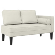 Chaise Longue con Cuscini Crema in Velluto CFW4838619