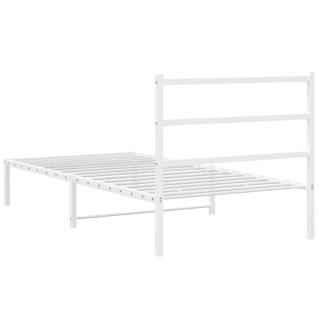 Giroletto con Testiera Metallo Bianco 100x190 cm 355408