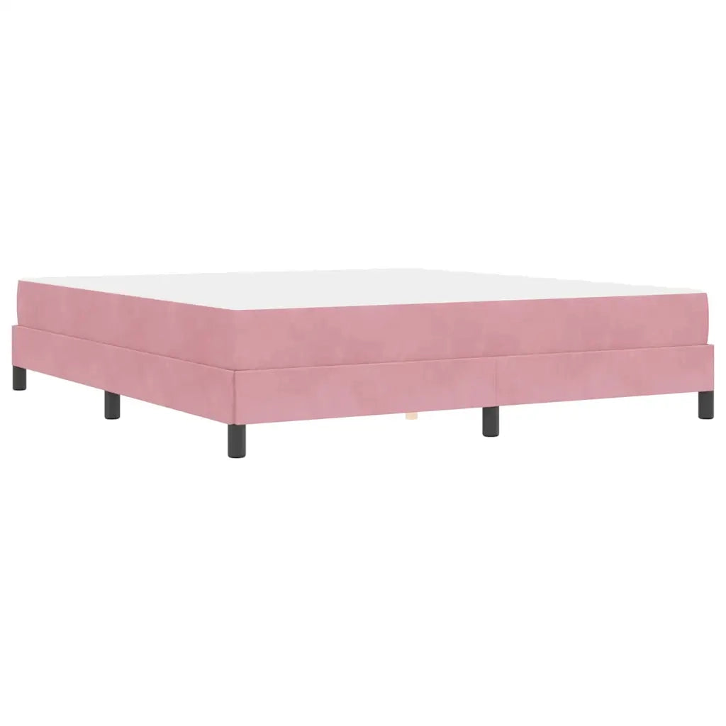 Letto a molle con materasso Rosa 180 x 210 cm Tessuto