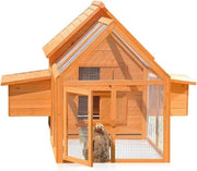 Recinzione per Galline da 6-8 esemplari con Area di Libero Accesso e Boxe per Uova - Ideale Abitazione per Galline Felici