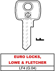 Silca CHIAVE OTTONE LF4 (G.VAE 0) EURO LOCKS, LOWE & FLETCHER 20.00 pz