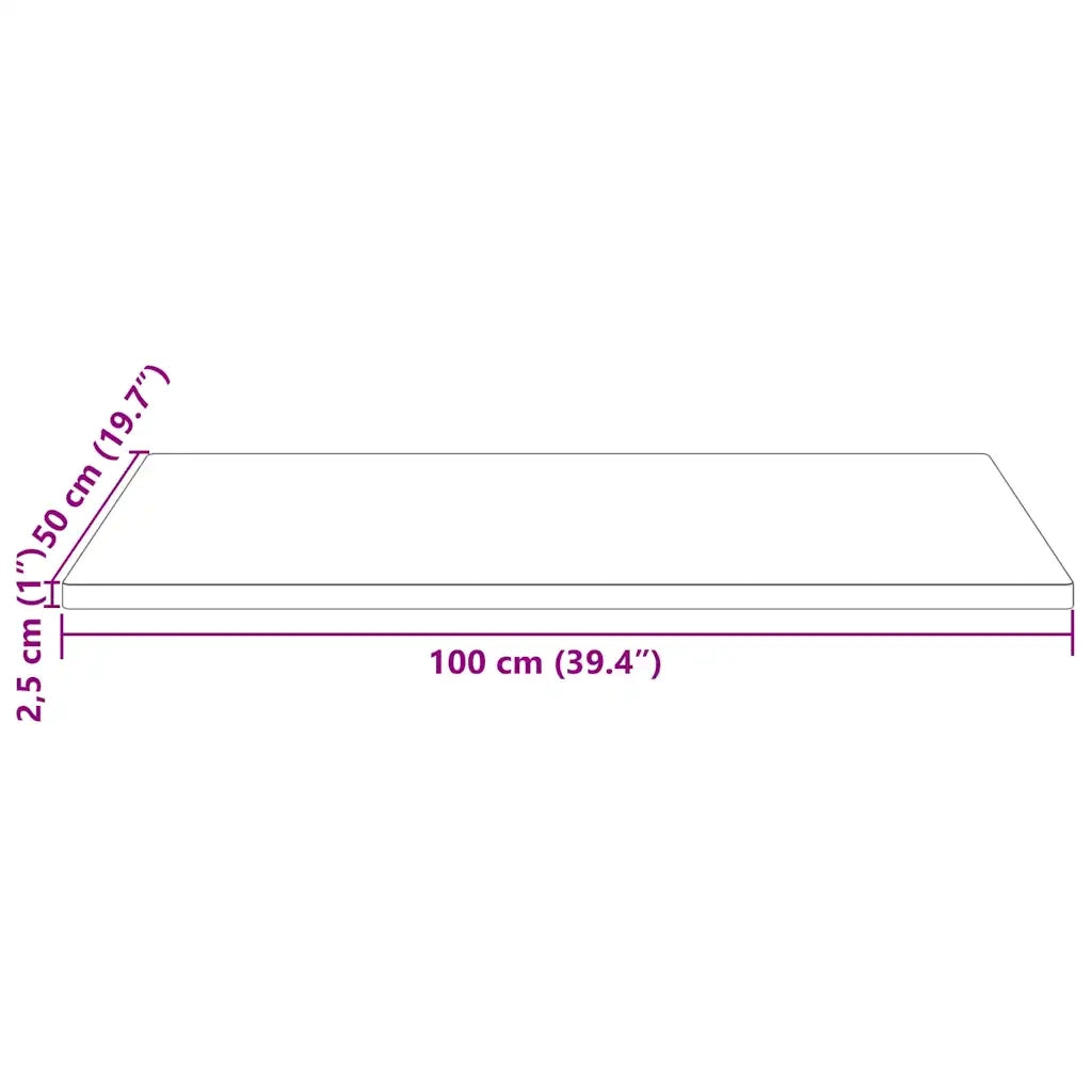 Piano Tavolo 100x50x2,5 cm Legno Massello di Pino Rettangolare 824405