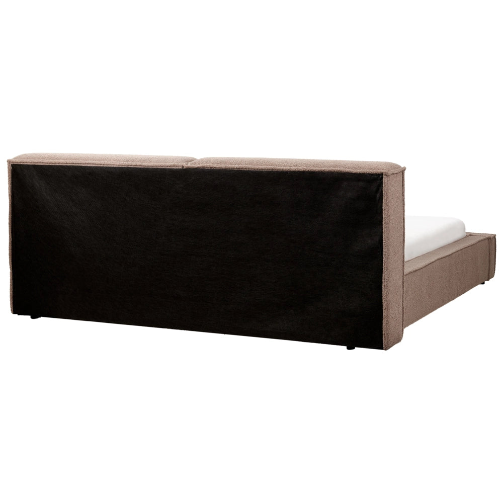 Letto matrimoniale in bouclé con struttura a doghe 180 x 200 cm stile classico camera da letto