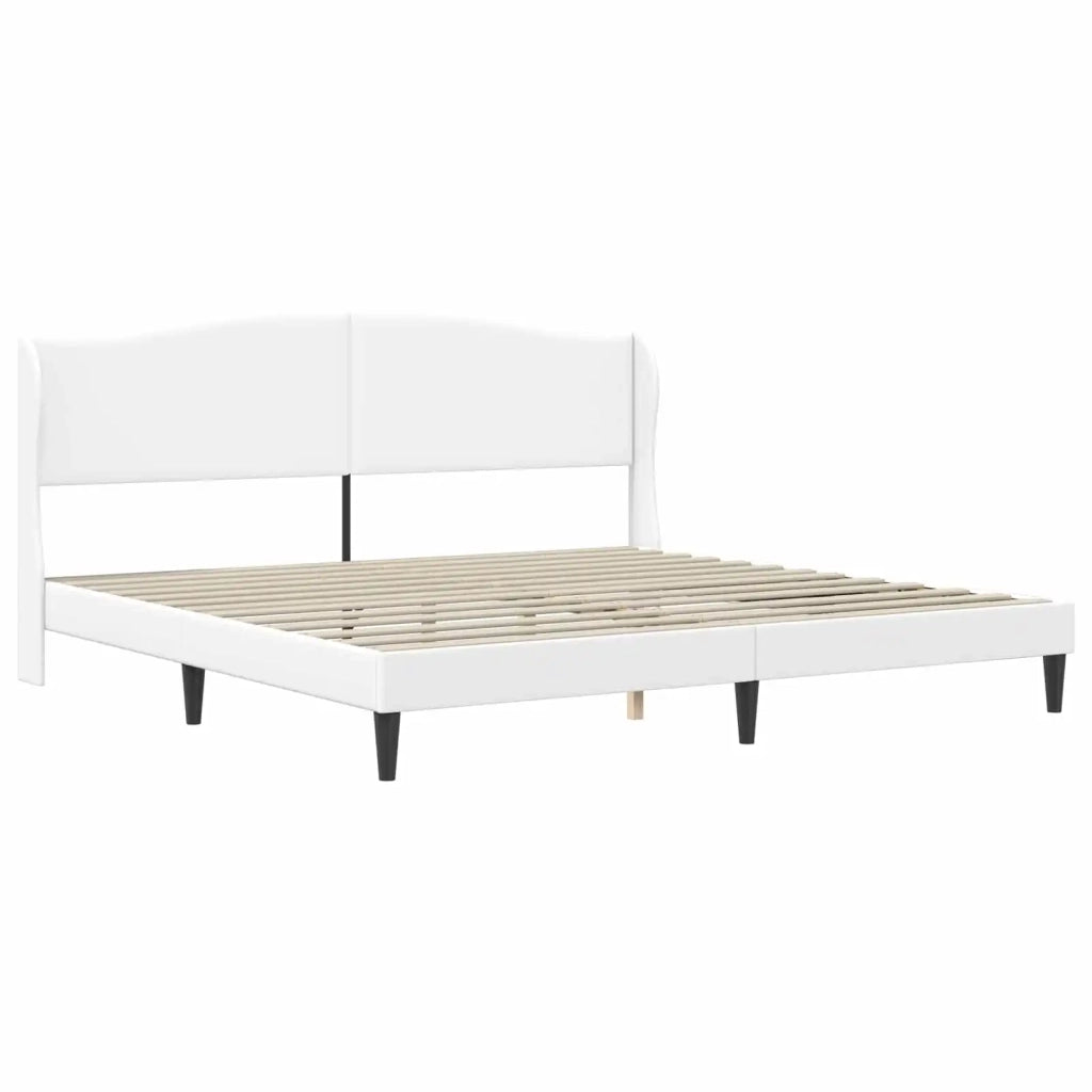 Struttura del letto con testiera Bianco 200 x 200 cm Similpelle