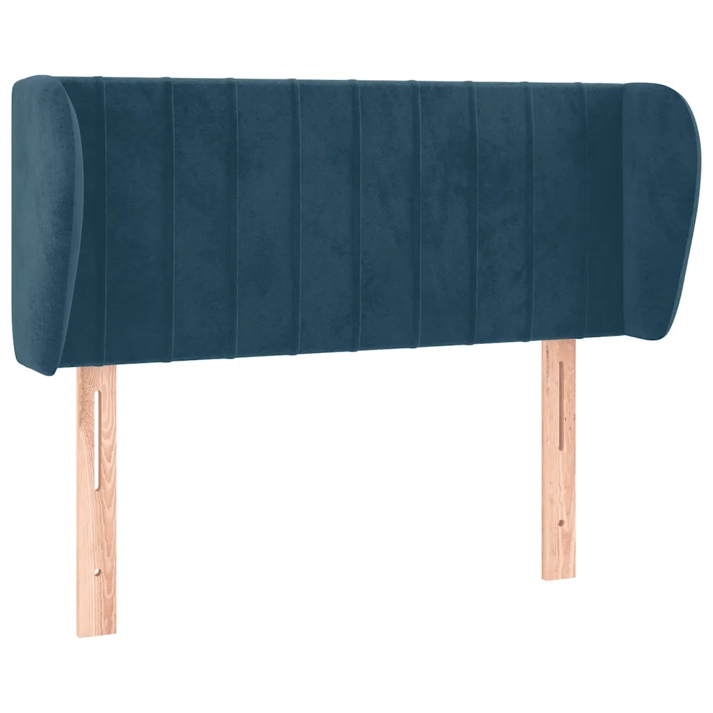 Testiera | Testata ad Orecchio Blu Scuro 103x23x78/88 cm in Velluto