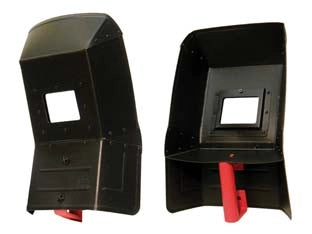 MASCHERE DI PROTEZIONE CURVE PER SALDATRICI  mm.260x390x81, peso gr.290