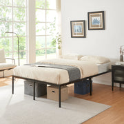 Struttura Letto Francese Vårdö 140 x 200 cm in Acciaio Nero [en.casa]
