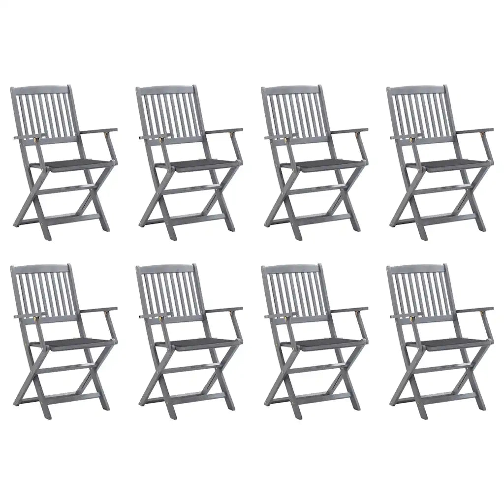 Sedie da Giardino Pieghevoli 8 pz con Cuscini Massello Acacia cod mxl 8537