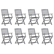 Sedie da Giardino Pieghevoli 8 pz con Cuscini Massello Acacia cod mxl 8537
