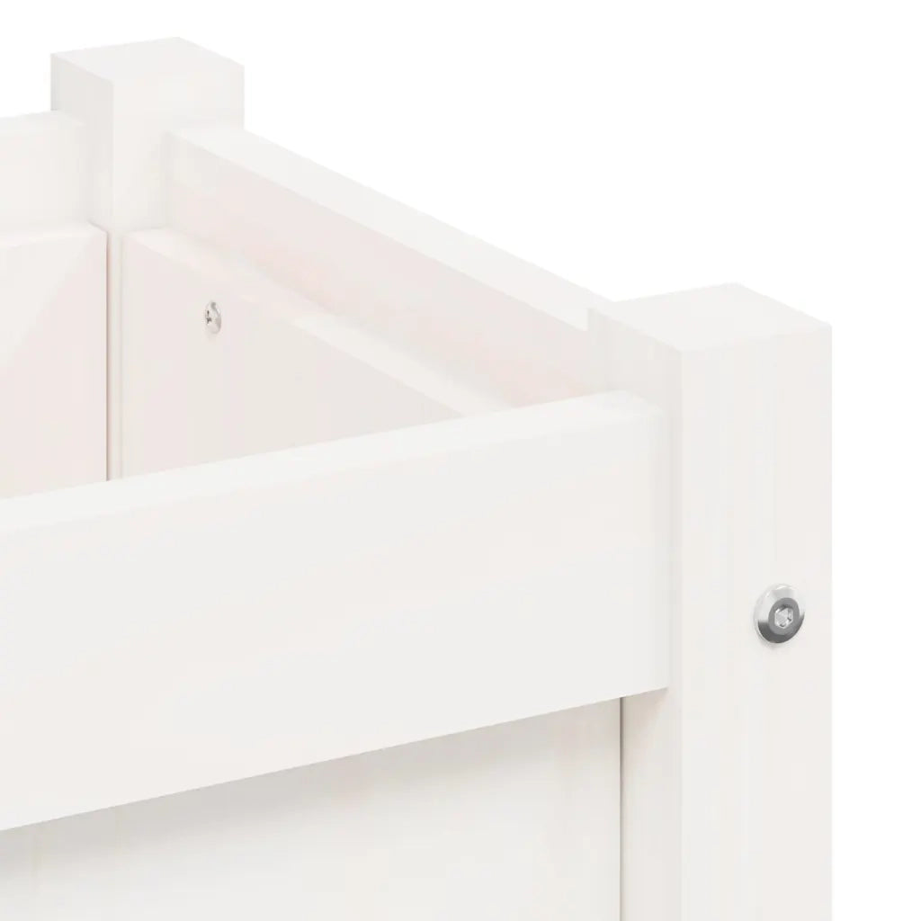 Fioriera da Giardino-Vaso da Esterno Bianca 90x31x31 cm Legno Massello di Pino