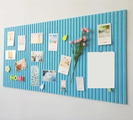 Pannello di appoggio decorativo, display per foto pieghevole in velluto con adesivo autoadesivo, adatto a scuola, casa, cucina e ufficio - Blu Multi