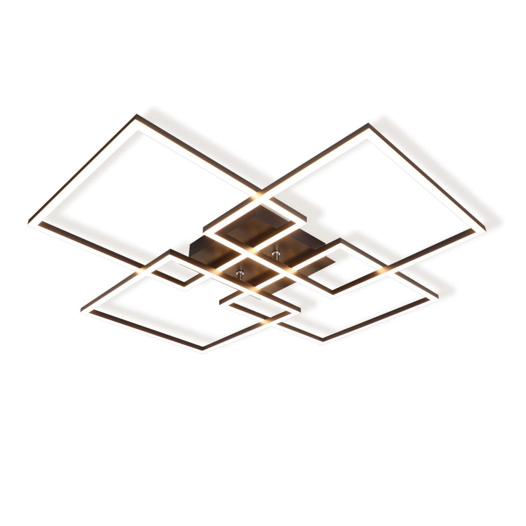 ZMH Lampada da soffitto plafoniera LED moderna 32W 3000K design rettangolare per soggiorno camera letto