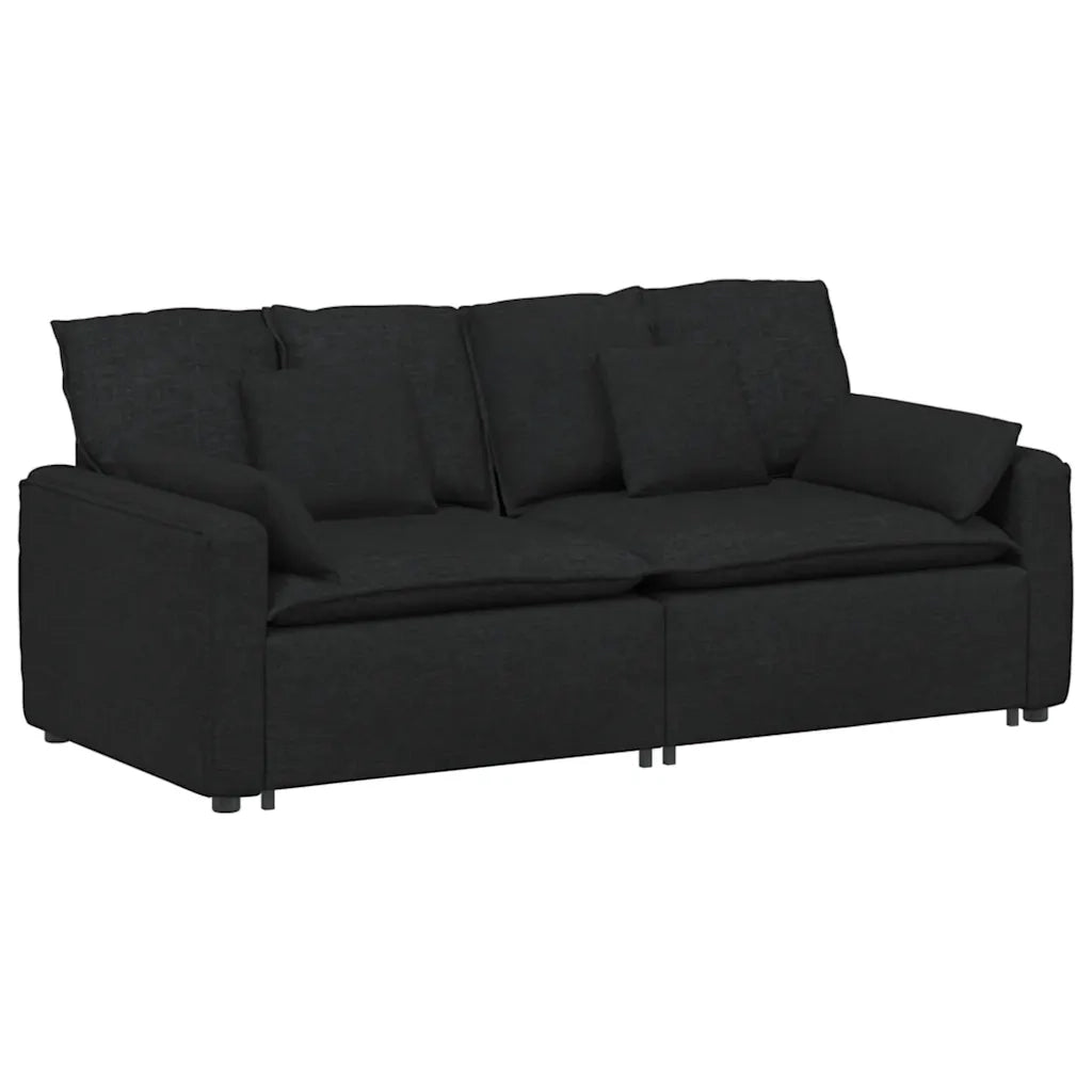 Divano Modulare con Cuscini Nero CFW8417553