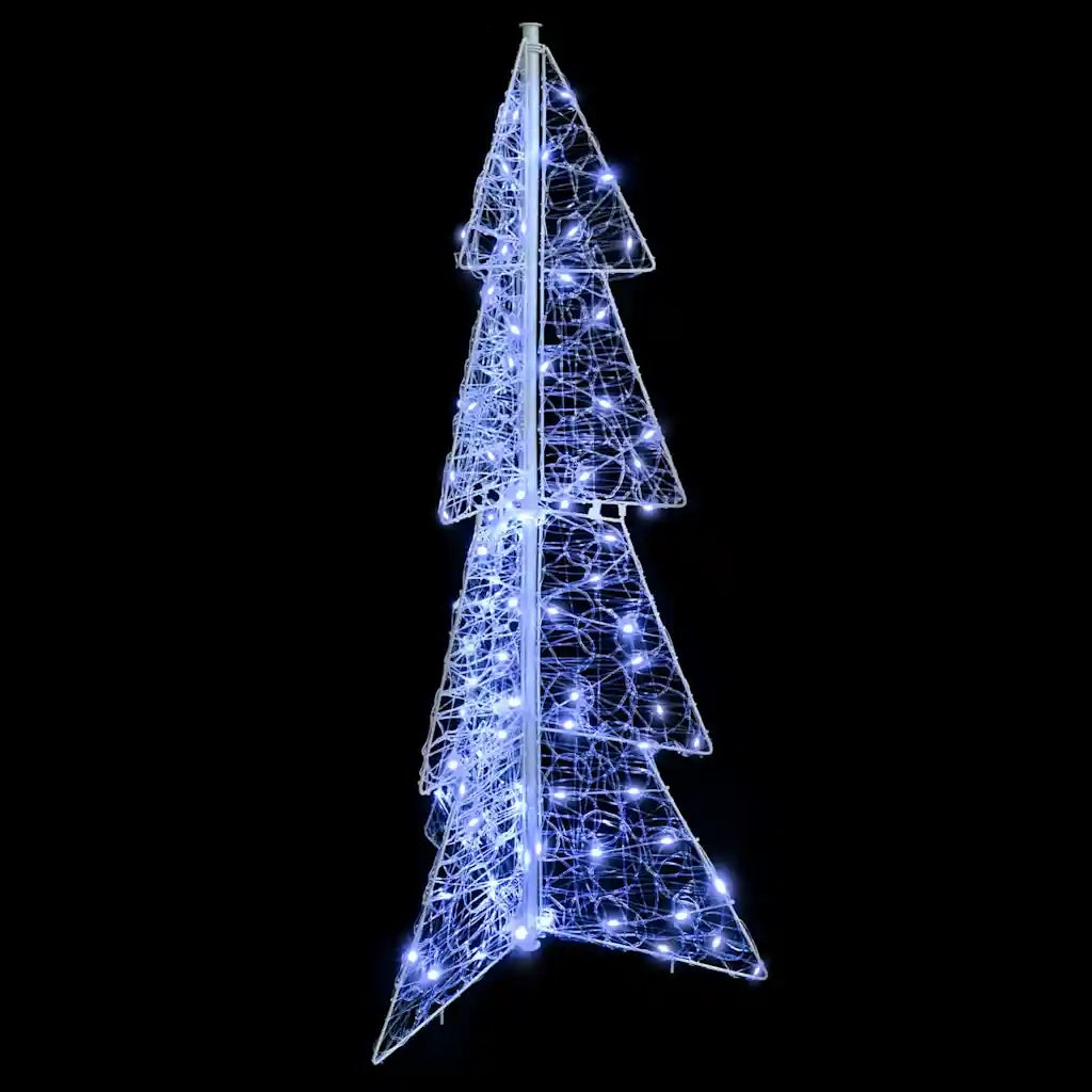Albero di Natale | Decorazioni natalizie con 100 LED Bianco Freddo 120 cm Acrilico
