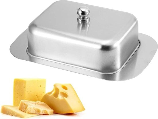 Contenitore per burro in acciaio inossidabile con coperchio - contenitore riciclabile per conservazione del burro a casa - conservazione refrigerata per occasioni speciali - 186 x 12 x 65 cm