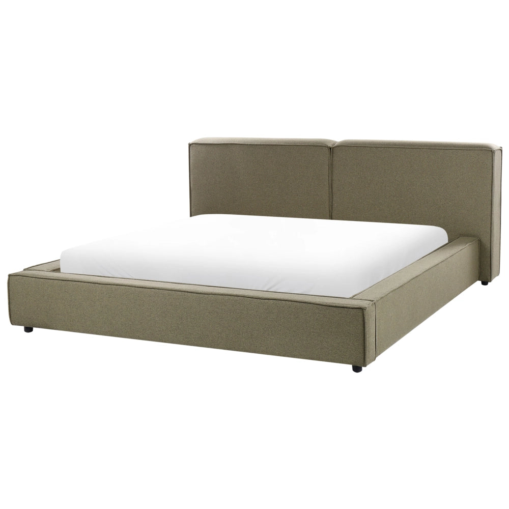 Letto matrimoniale in tessuto verde coliva on struttura a doghe 180 x 200 cm stile classico camera da letto
