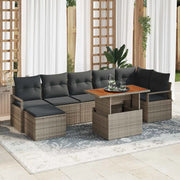 Set Divano da Giardino 8 pcs Grigio Poly Rattan 3358477