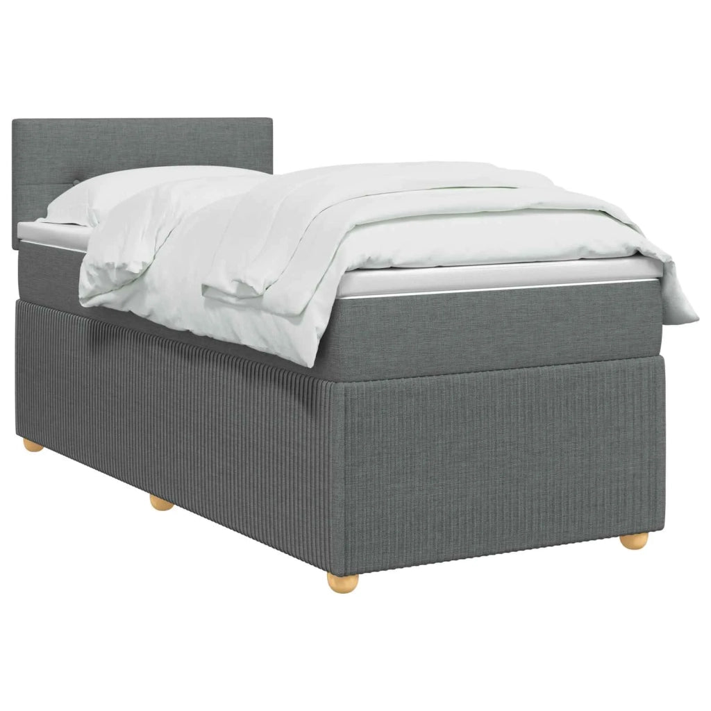 Letto box spring con materasso Grigio Scuro 100 x 200 cm 3451399
