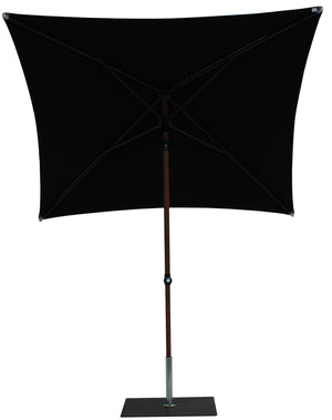 Ombrellone da Giardino 2x2 m Palo Ø38 mm in Alluminio Effetto Legno Tessuto Olefin Trend Wood Nero