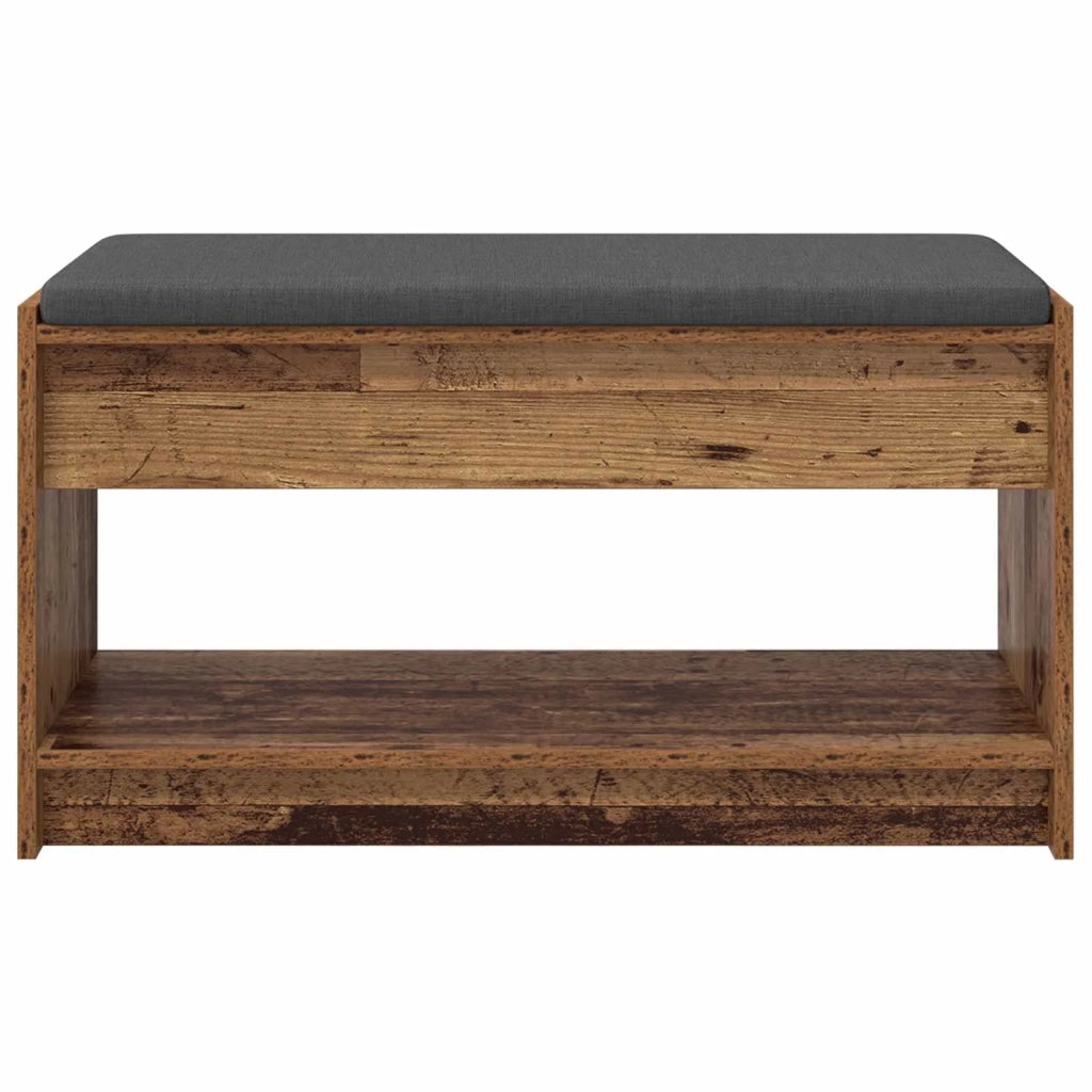 Panca per ingresso con cuscino Legno vecchio 83 x 38 x 45 cm 891582