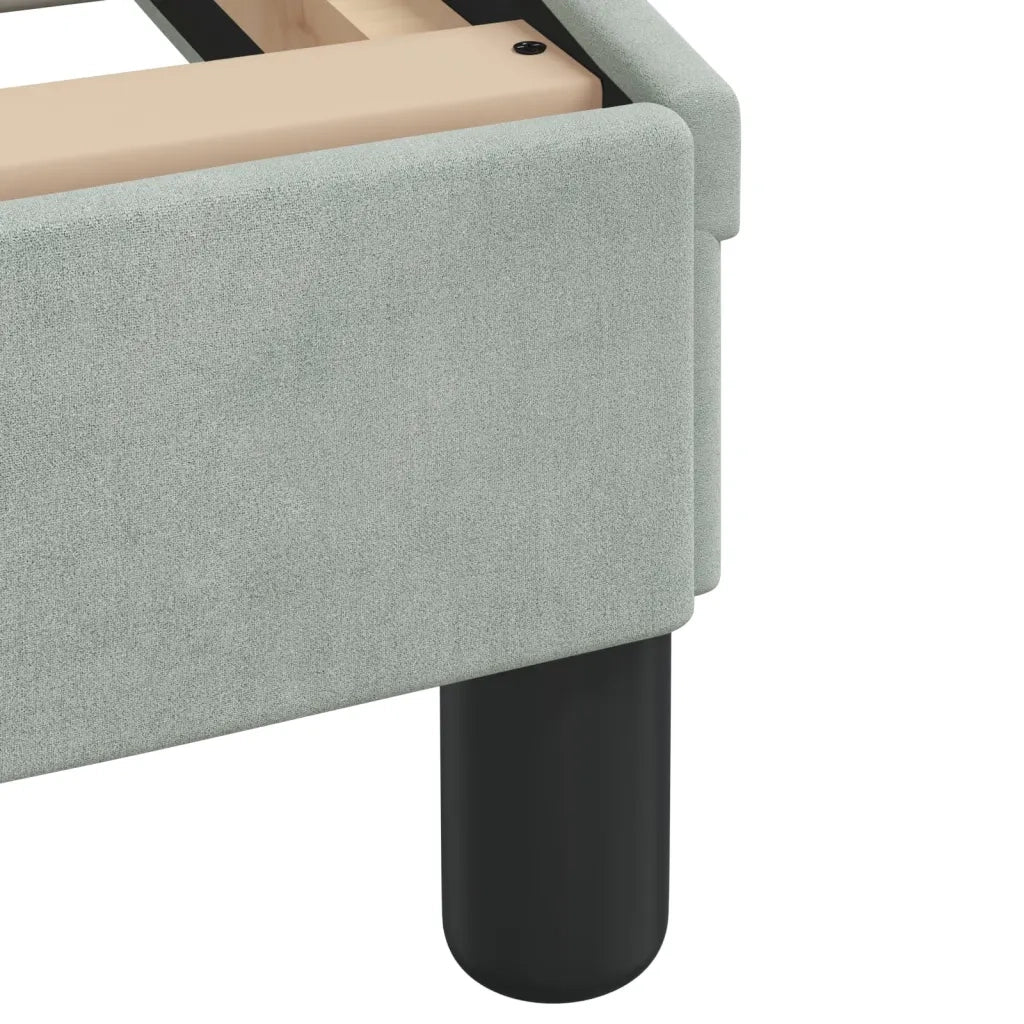 Letto con Materasso Dover Grigio Chiaro 200x200cm Velluto 3208471