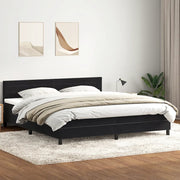 Giroletto a Molle con Materasso Nero 200x220 cm in Velluto 3316373