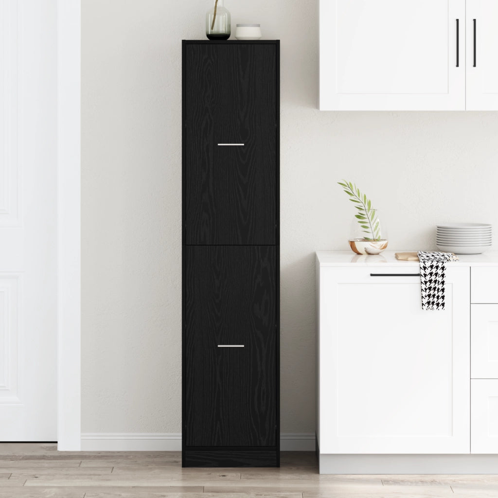 armadio da farmacia rovere nero 40x41x174,5 cm legno ingegnerizzato