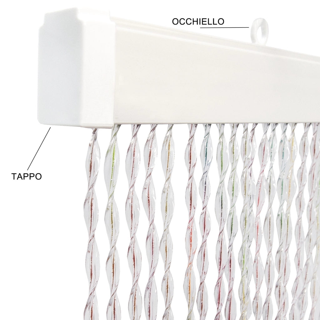 Tenda Antimosche Filo Intrecciato Gomma PVC Moschiera Finestra Porta Ingresso Multicolore - 100x220 Cm