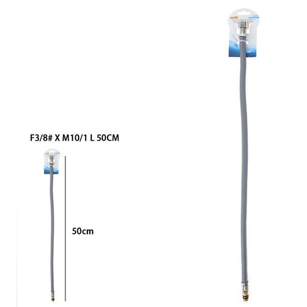 Trade Shop - Tubo Flessibile Flessibili Rubinetto Miscelatore Acqua 50 Cm F3/8 X M10/1 87375 -