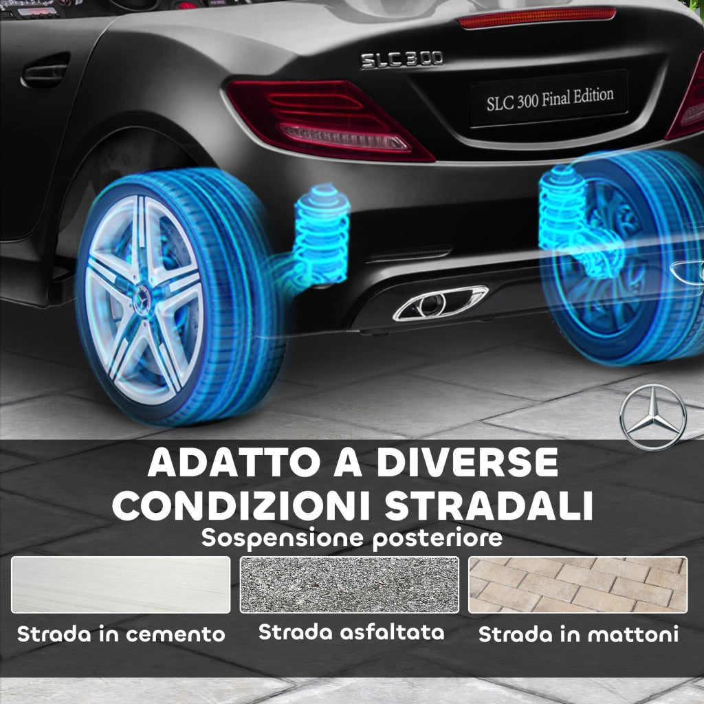 Automobile Telecomandata Mercedes SLC 300 per Bambini ¨C zephmum ¨C Nero PP e Metallo 107x62.5x44 cm