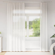 Tende in Voile con Tasche per Aste 2 pz Bianco