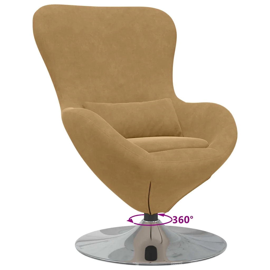 Poltrona uovo Marrone Velluto 42002732