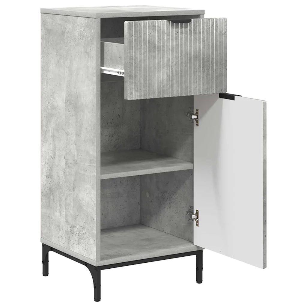 vidaXL Set di mobili per il bagno con cassetto 2 pcs Grigio cemento