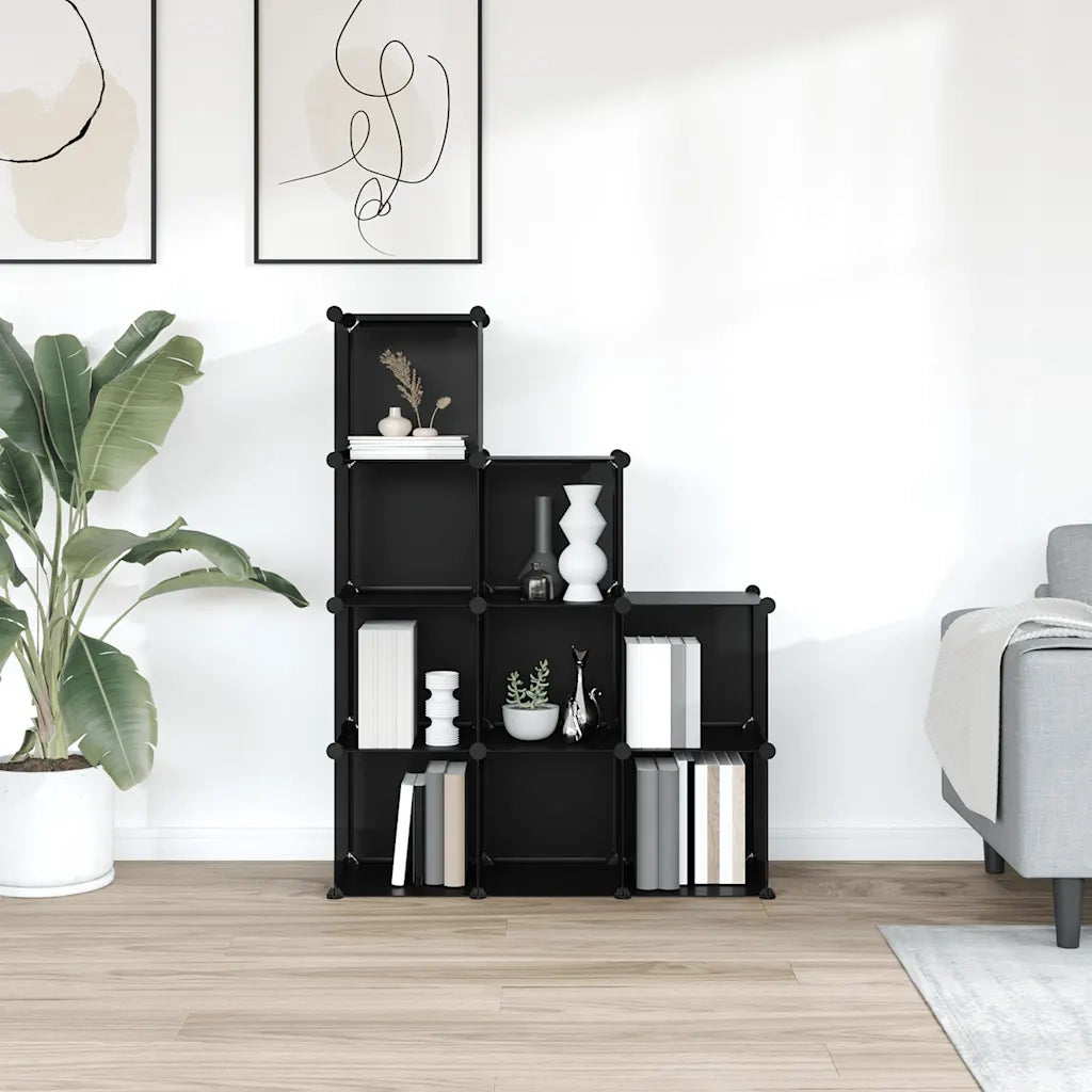 Organizzatore Portaoggetti con 9 Cubi Nero in PP cod mxl 50197