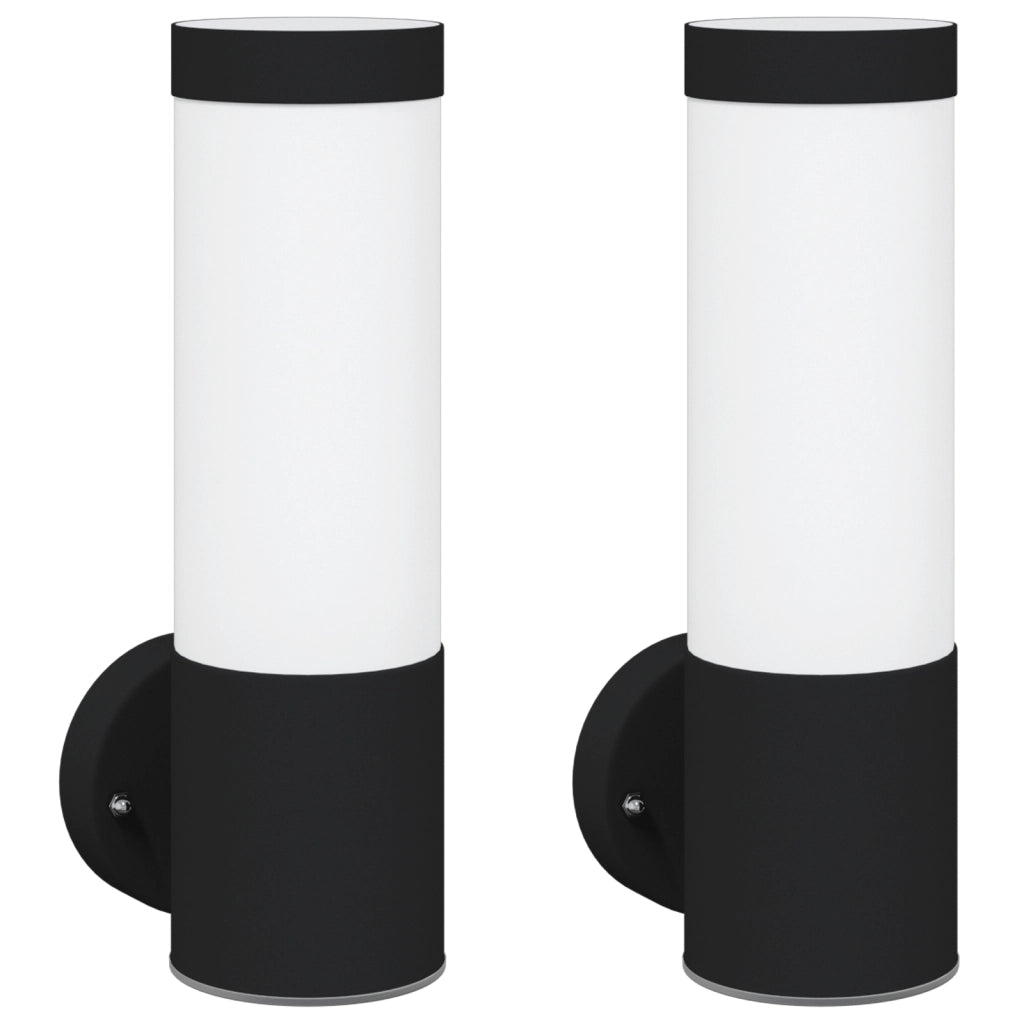 Lampade da parete vi daXL 2 pezzi Acciaio inox nero IP44