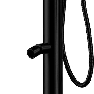 Doccia da Giardino 228x18x17,5 cm con Soffione Lavapiedi e Doccetta Sined Stintino Nero satinato