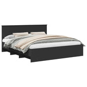 Letto matrimoniale | Letto per adulti | Struttura del letto Nero 180 x 200 cm Legno multistrato