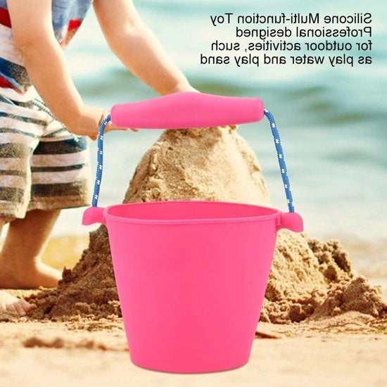 Bacino da Bagno Opacos per Bambini con Manico, 1.5L, per Spiaggia e Sabbia, Color Rosso