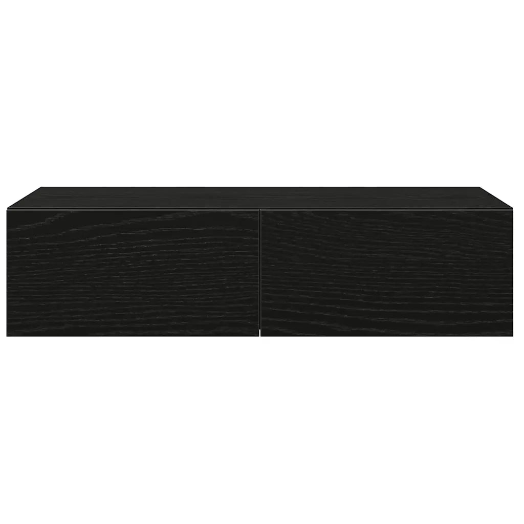 Scaffale a Parete con Cassetti Nero 60x26,5x15 cm in Truciolato