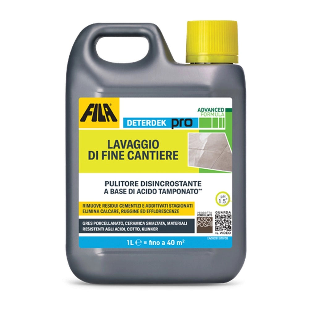 Fila deterdek pro 1 l disincrostante lavaggio dopo posa fine cantiere