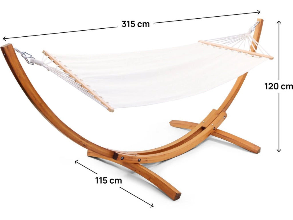 Amaca di legno con tela di cotone "Dallas" - 3 m - Ecru