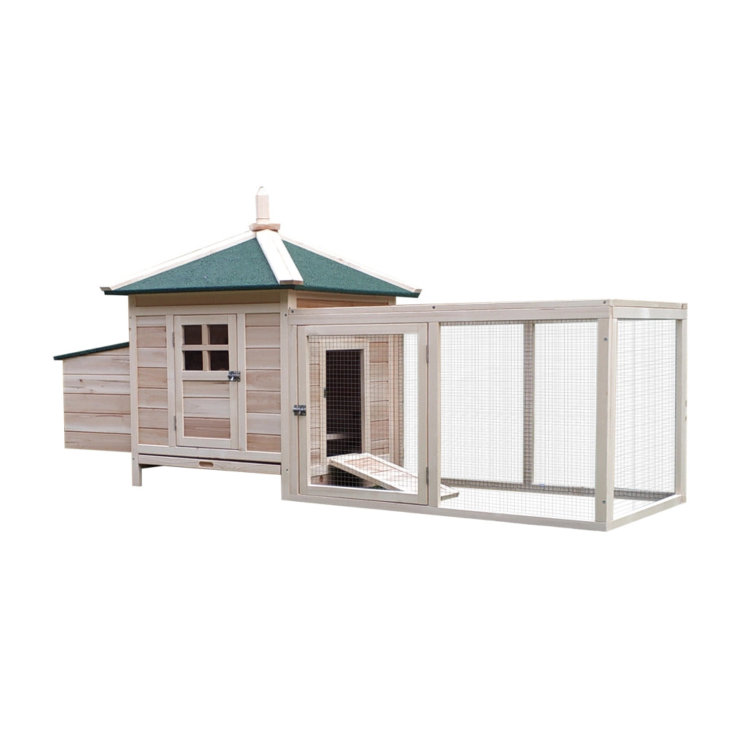 Pollaietto per Galline 196x76x97 cm ¨C zephmum ¨C Legno Naturale